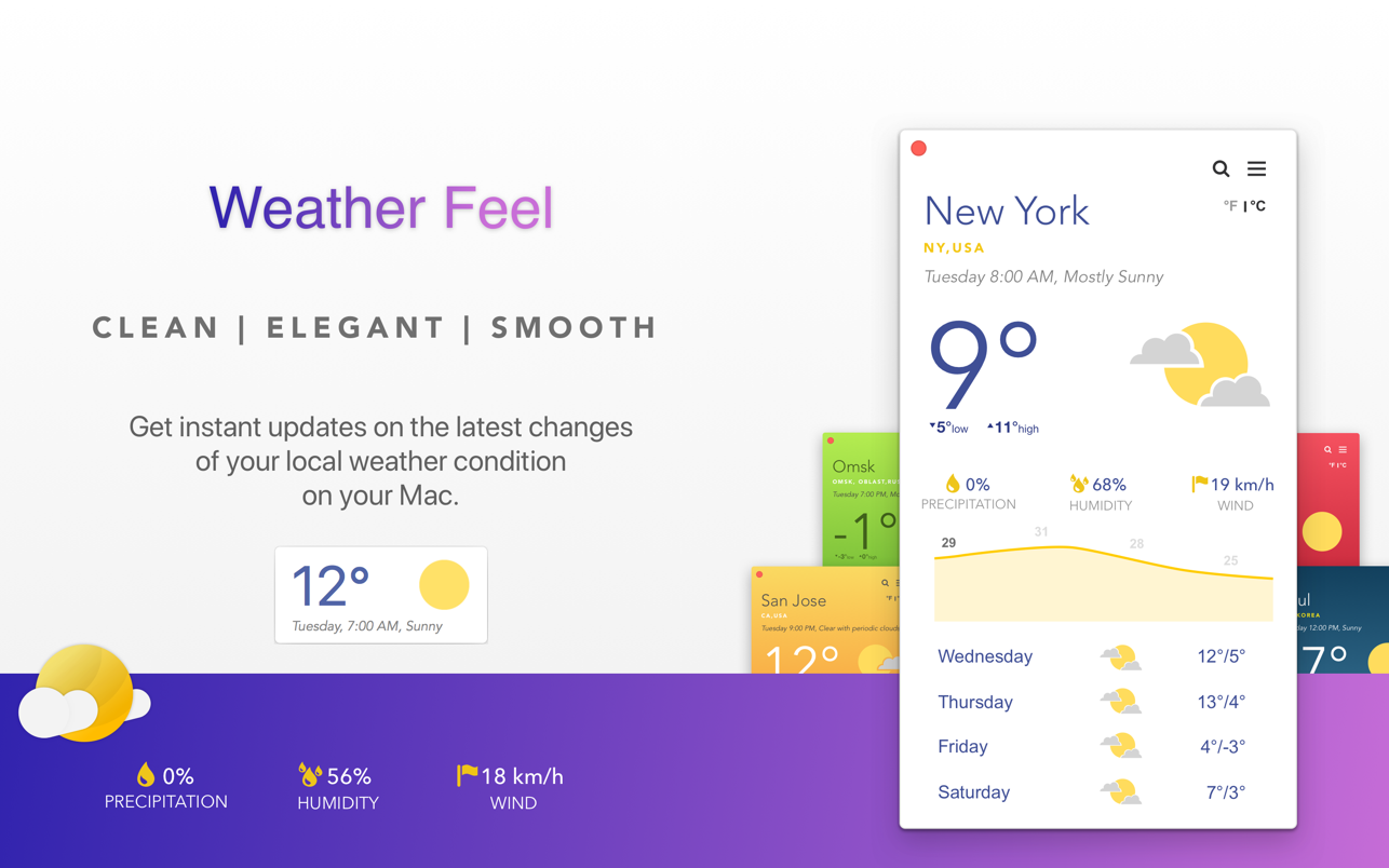 Weather Feel Mac 破解版 出色主题天气软件