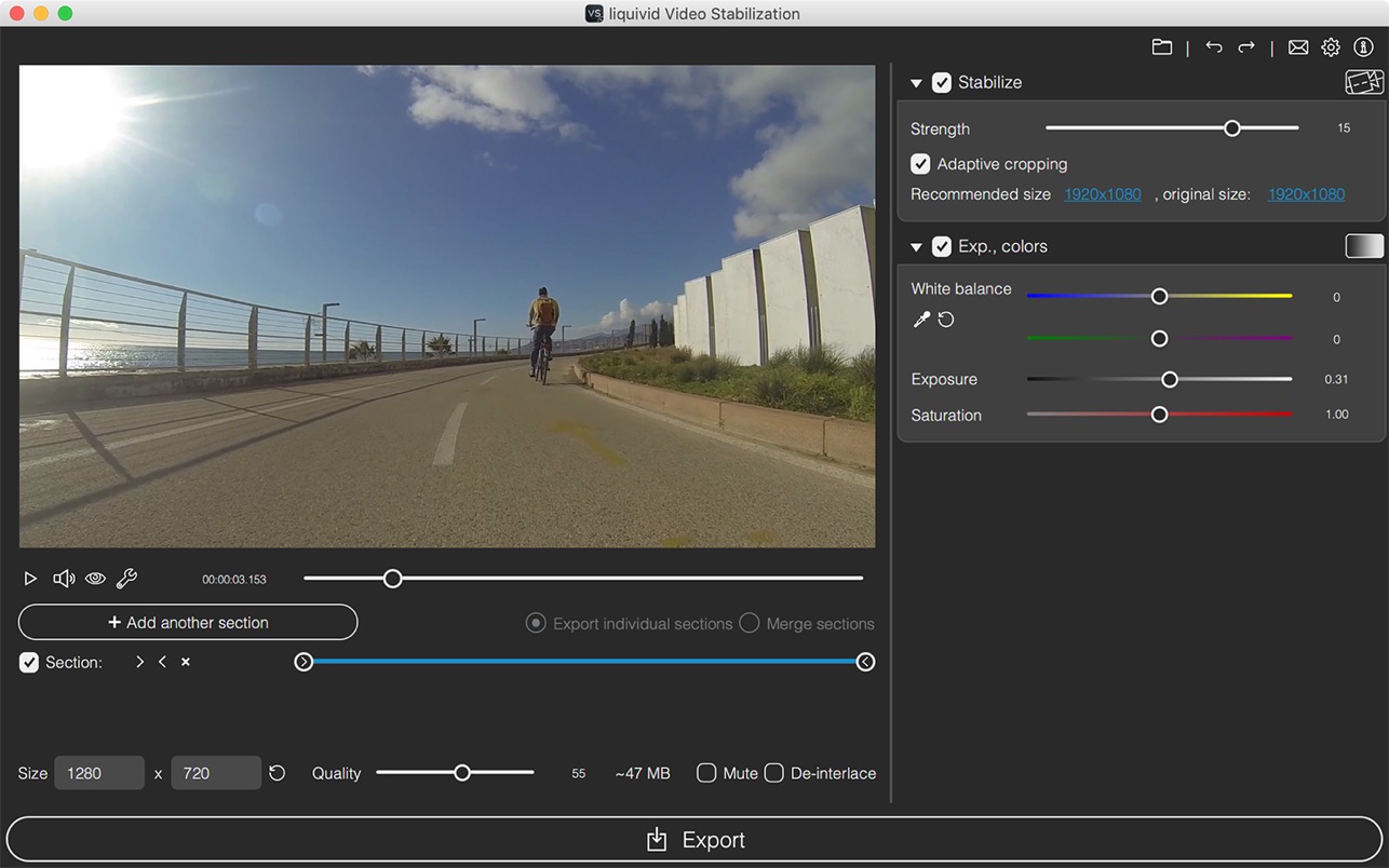 liquivid Video Stabilization Mac 破解版 视频抖动稳定工具