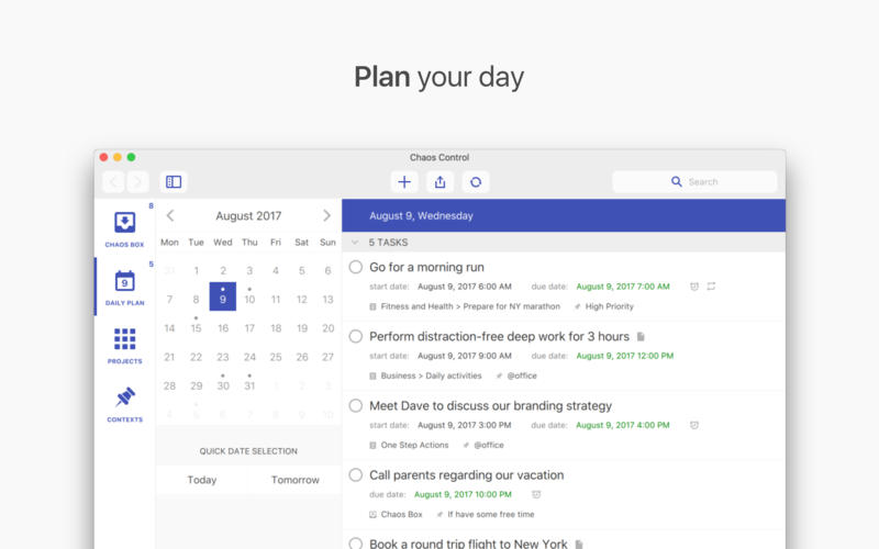 Chaos Control for Mac 1.15 破解版 - GTD, Tasks & To-Do Lists