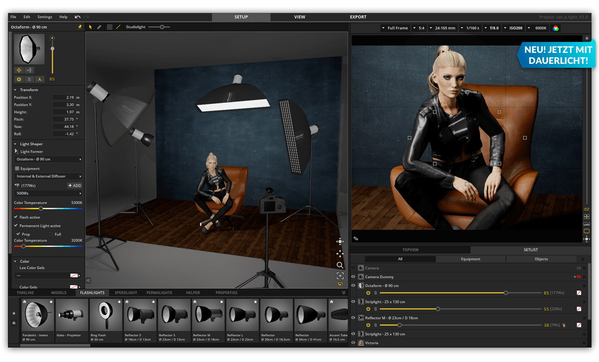 Set A Light 3D Studio Mac 2.00.11 破解版 3D室内摄影布光软件