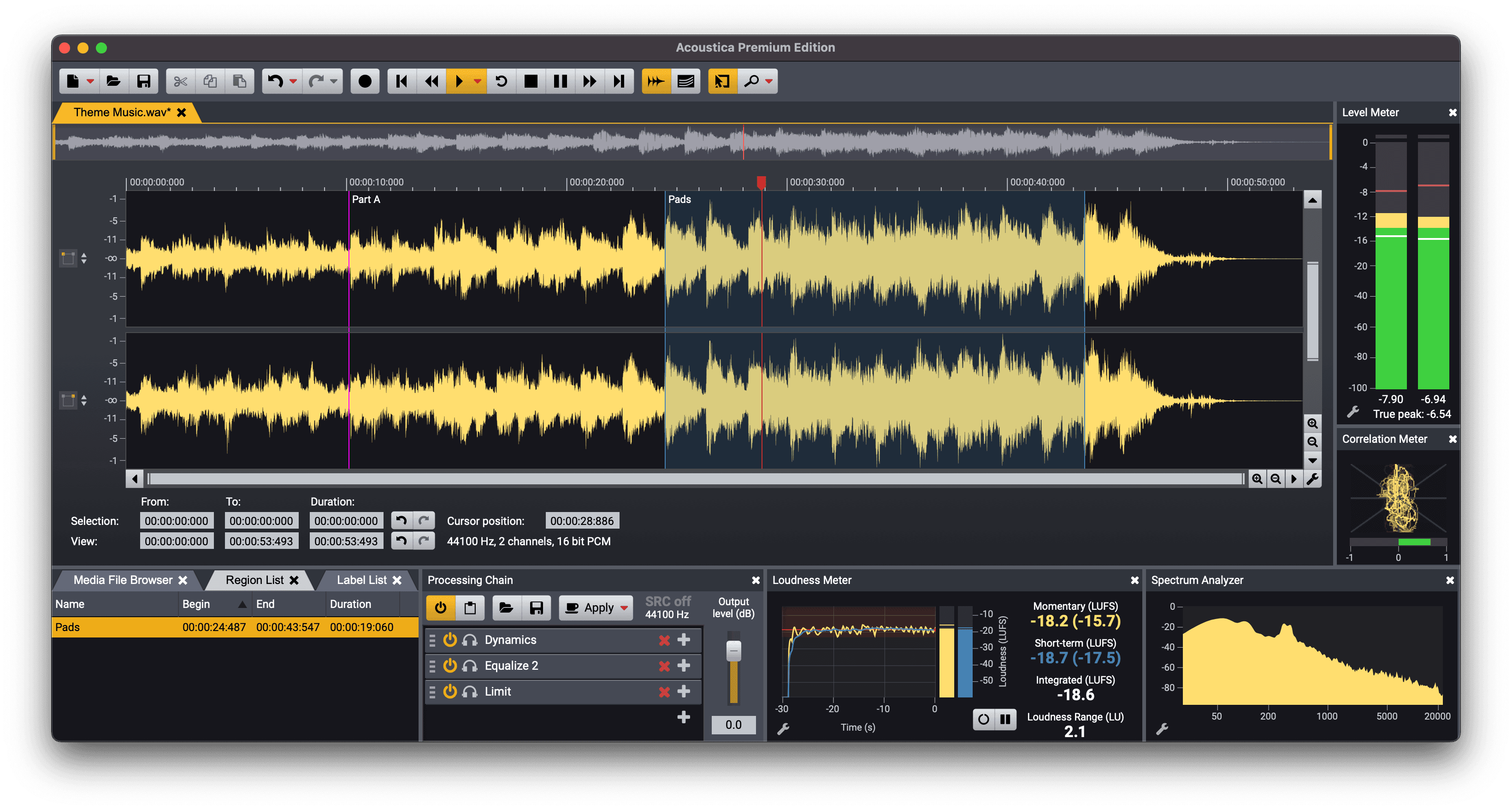 Acon Digital Acoustica Premium for Mac 7.5.1 破解版 无损音频编辑软件