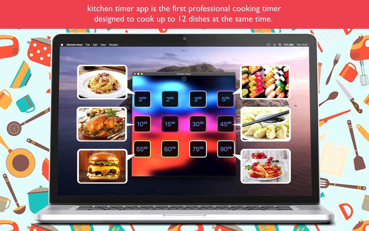 Kitchen Timer with alarm 1.2 Mac 破解版 厨房计时器