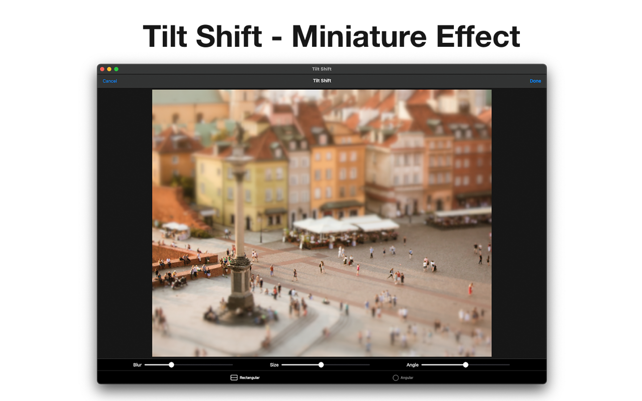 微缩效果 TiltShift 1.0.3 Mac 破解版 用于照片和视频的微型镜头