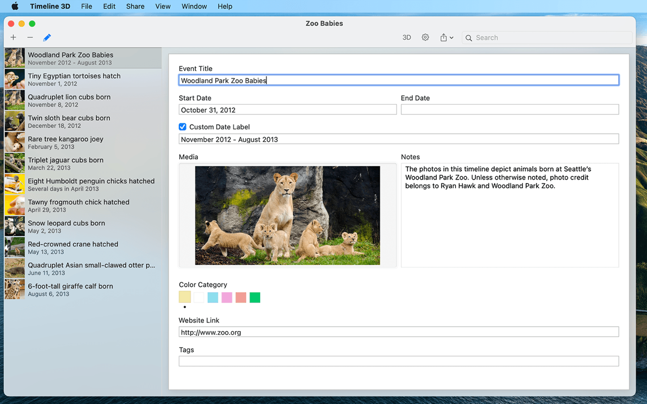 Timeline 3D 5.3.2 Mac 破解版 时间轴记事本软件