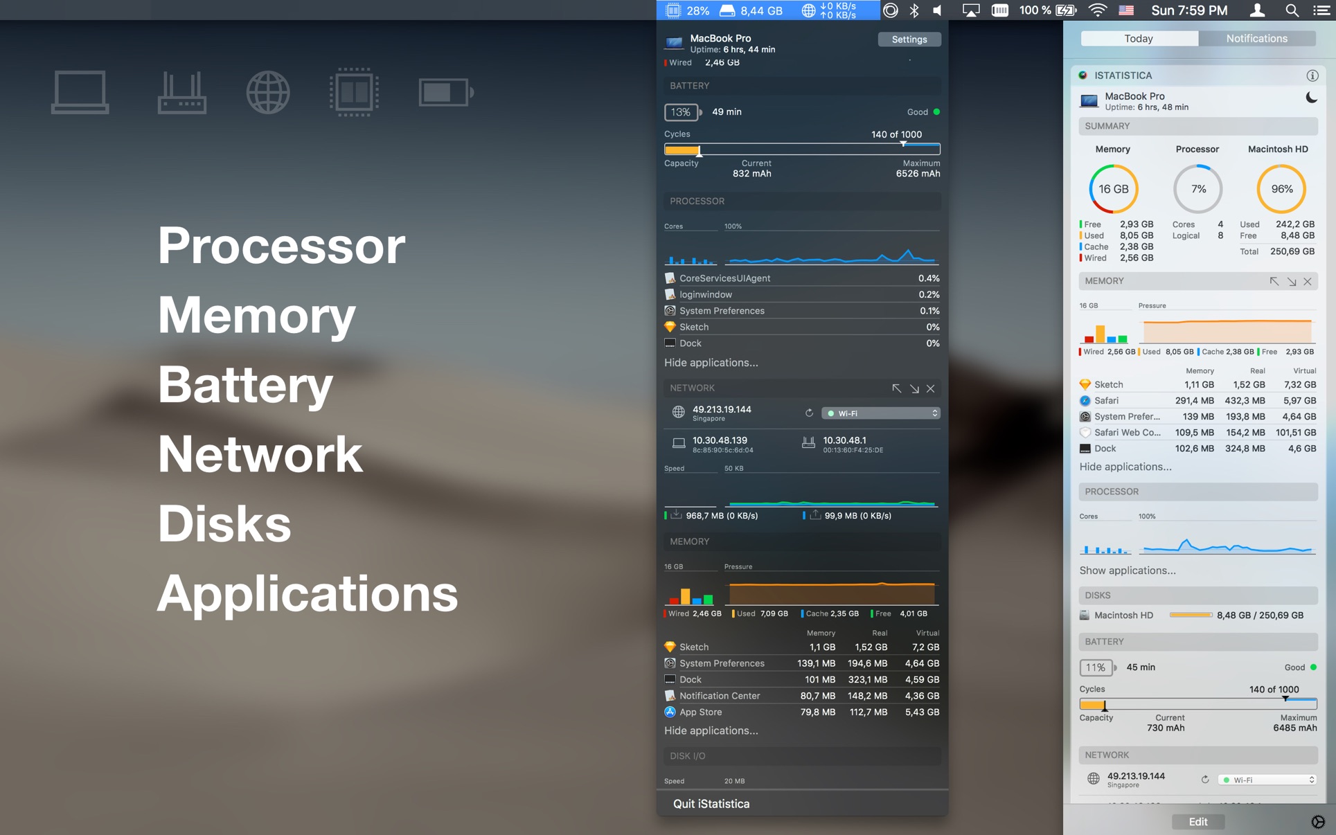 iStatistica 5.1 Mac 破解版 系统监控软件