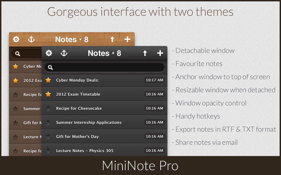 MiniNote Pro 5.91 破解版 – Mac上优秀的笔记记事软件之一