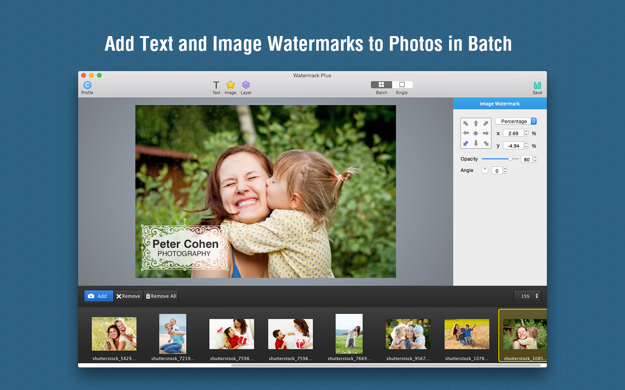 Watermark Plus 1.5.9 Mac 破解版 批量添加水印