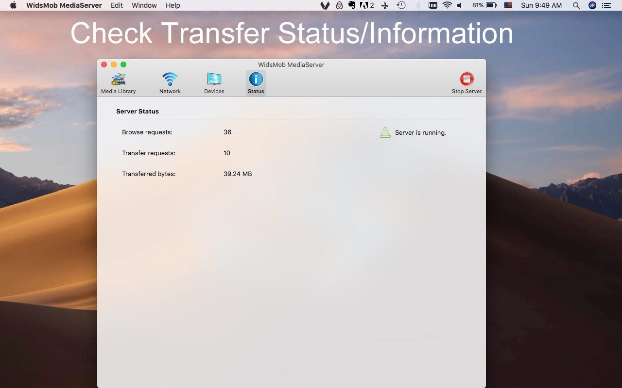 WidsMob MediaServer 2.5 Mac 破解版 UPnP媒体服务器