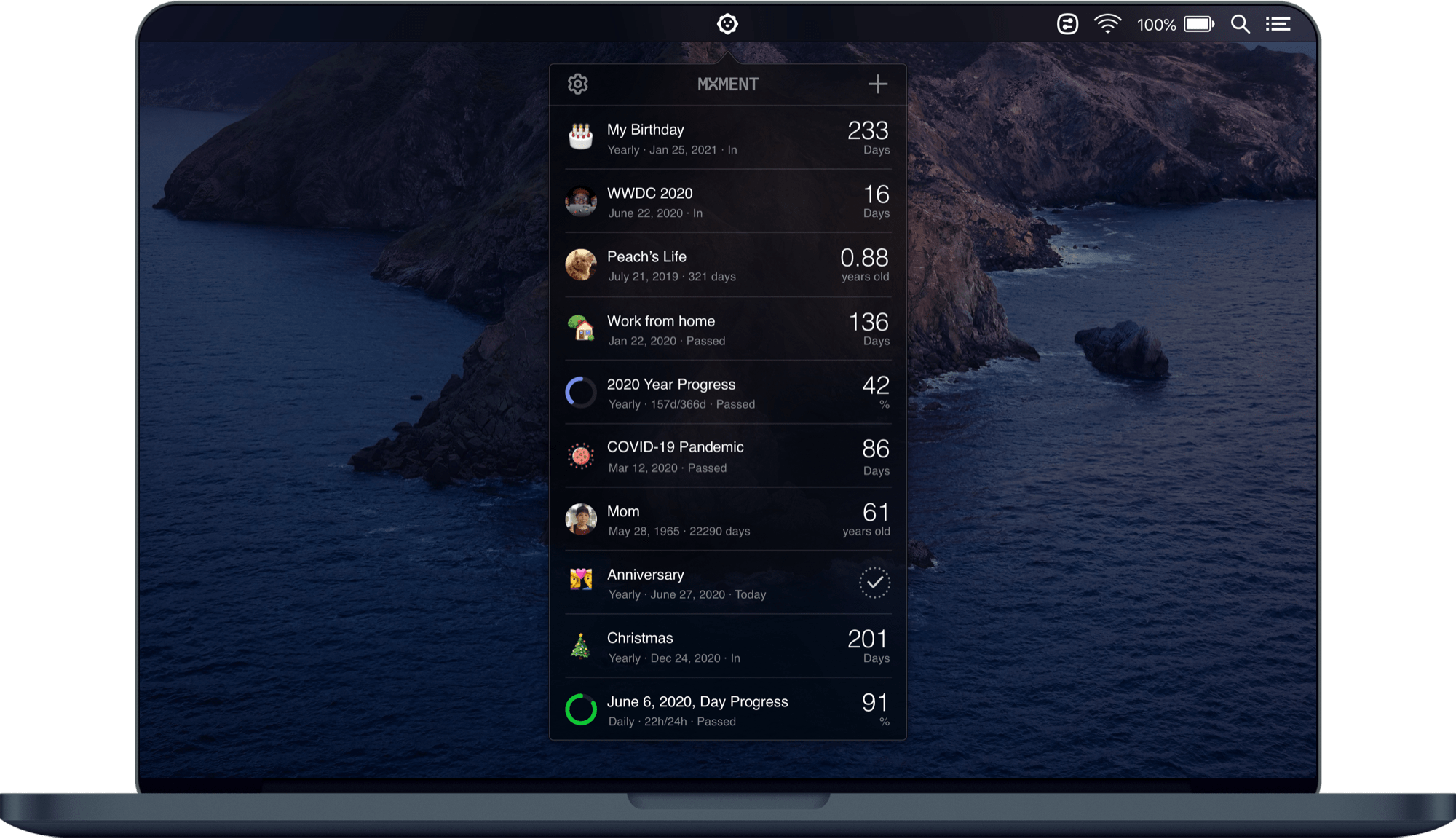 Moment 1.2 Mac 破解版 倒数日纪念日软件