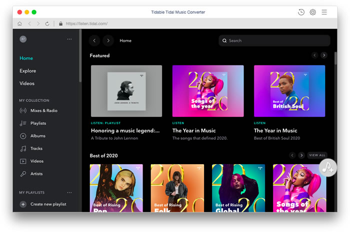 Tidabie Tidal Music Converter 1.3.0 Mac 破解版 tidal音乐转换器