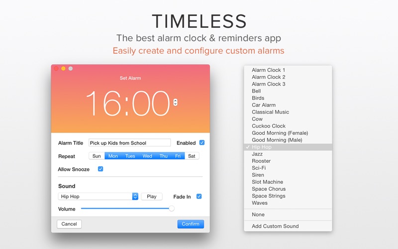 Timeless 1.93 Mac 破解版 - 好用漂亮的闹钟和提醒工具