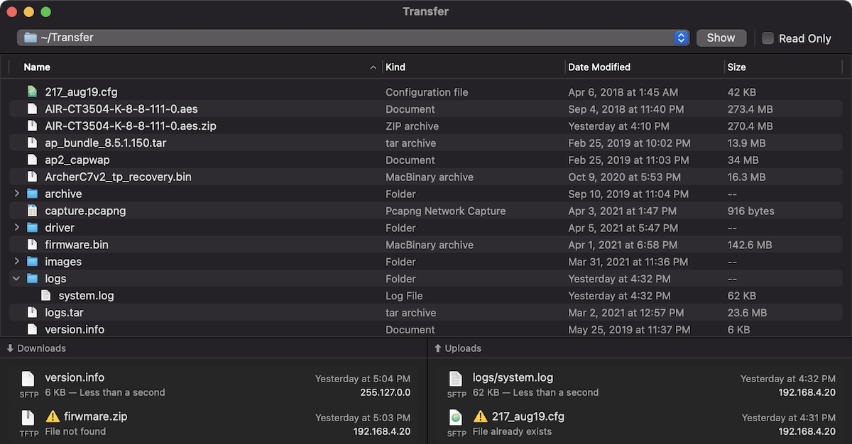 Transfer 2.0 Mac 破解版 TFTP服务器