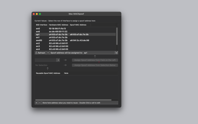 Mac MACSpoof 1.4 Mac 破解版 网络MAC地址修改工具
