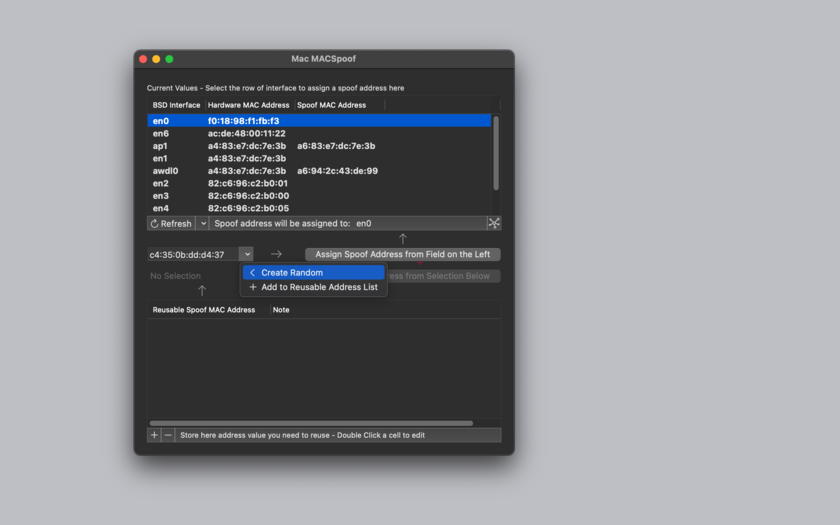 Mac MACSpoof 1.4 Mac 破解版 网络MAC地址修改工具