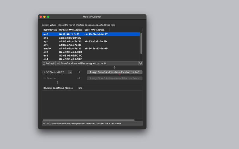 Mac MACSpoof 1.4 Mac 破解版 网络MAC地址修改工具