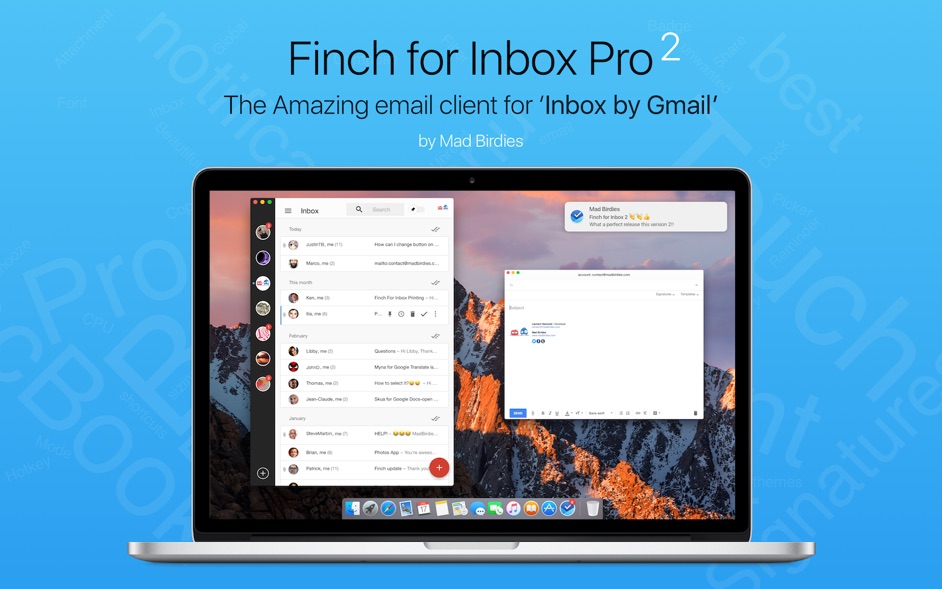 Finch for Inbox Pro 2 for Mac 2.1 破解版 - 功能强大全面的邮件客户端