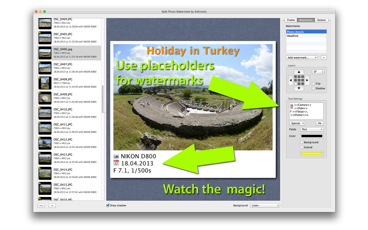 Bulk Photo Watermark 2.0 Mac 破解版 批量水印工具
