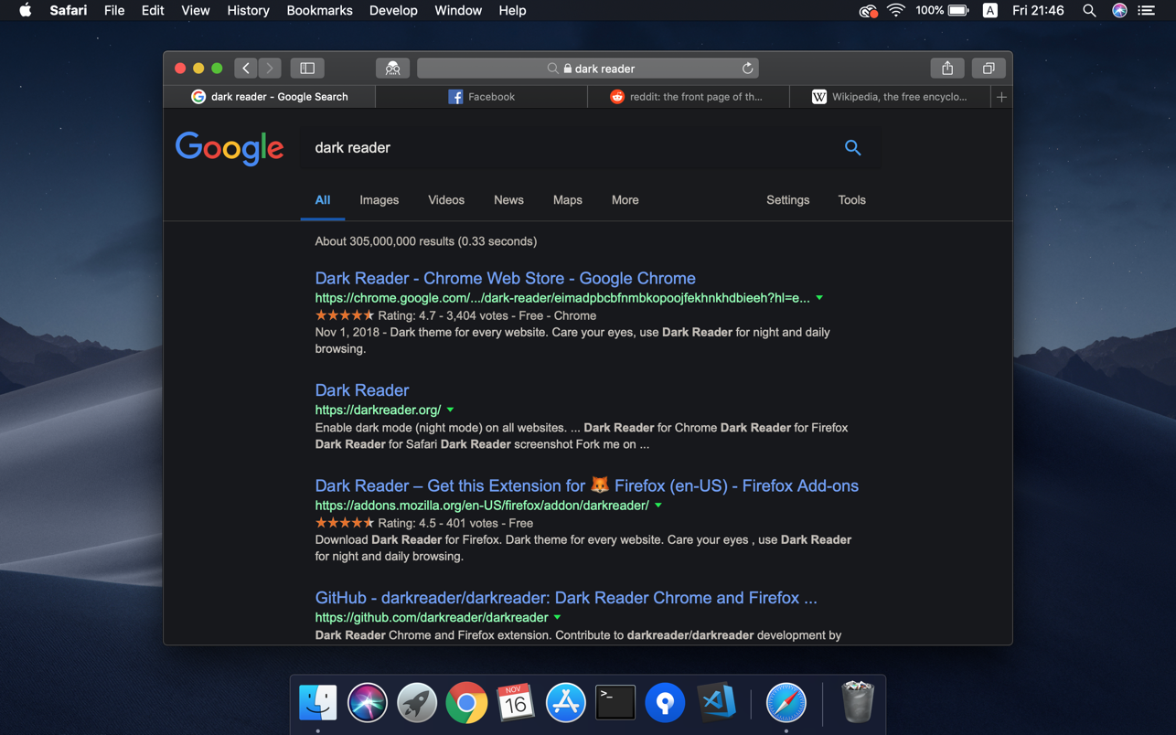 Dark Reader for Safari 1.4.3 Mac 破解版 深色模式Safari浏览器插件