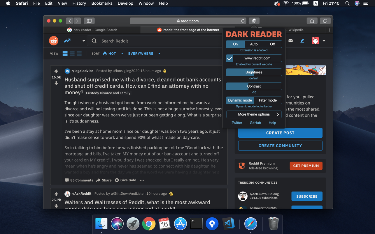 Dark Reader for Safari 1.4.3 Mac 破解版 深色模式Safari浏览器插件
