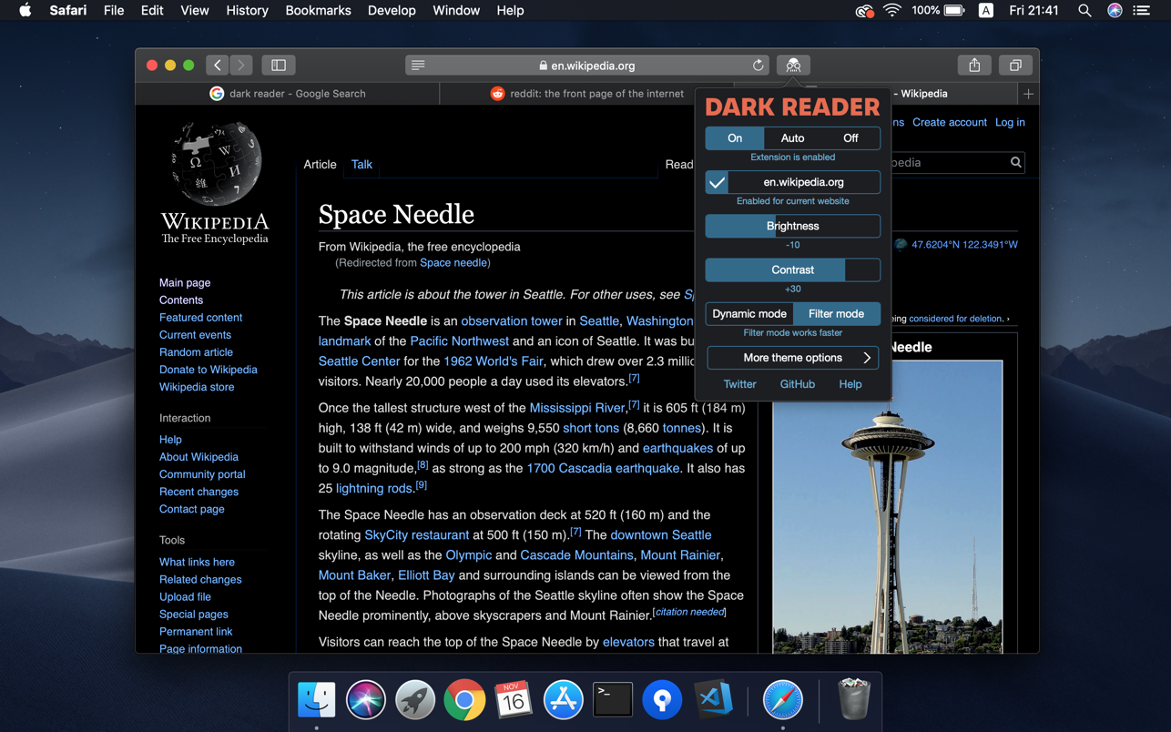 Dark Reader for Safari 1.4.3 Mac 破解版 深色模式Safari浏览器插件