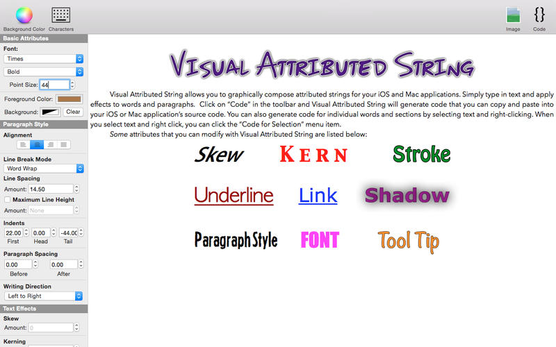Visual Attributed String 2.4 Mac 破解版 - 属性字符串生成工具