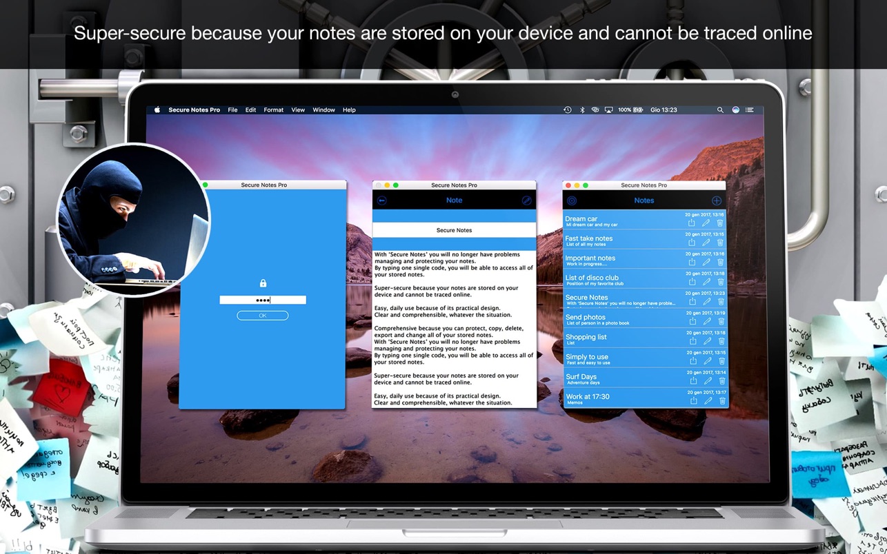 Secure Notes Pro 1.8 Mac 破解版 用密码保护个人笔记