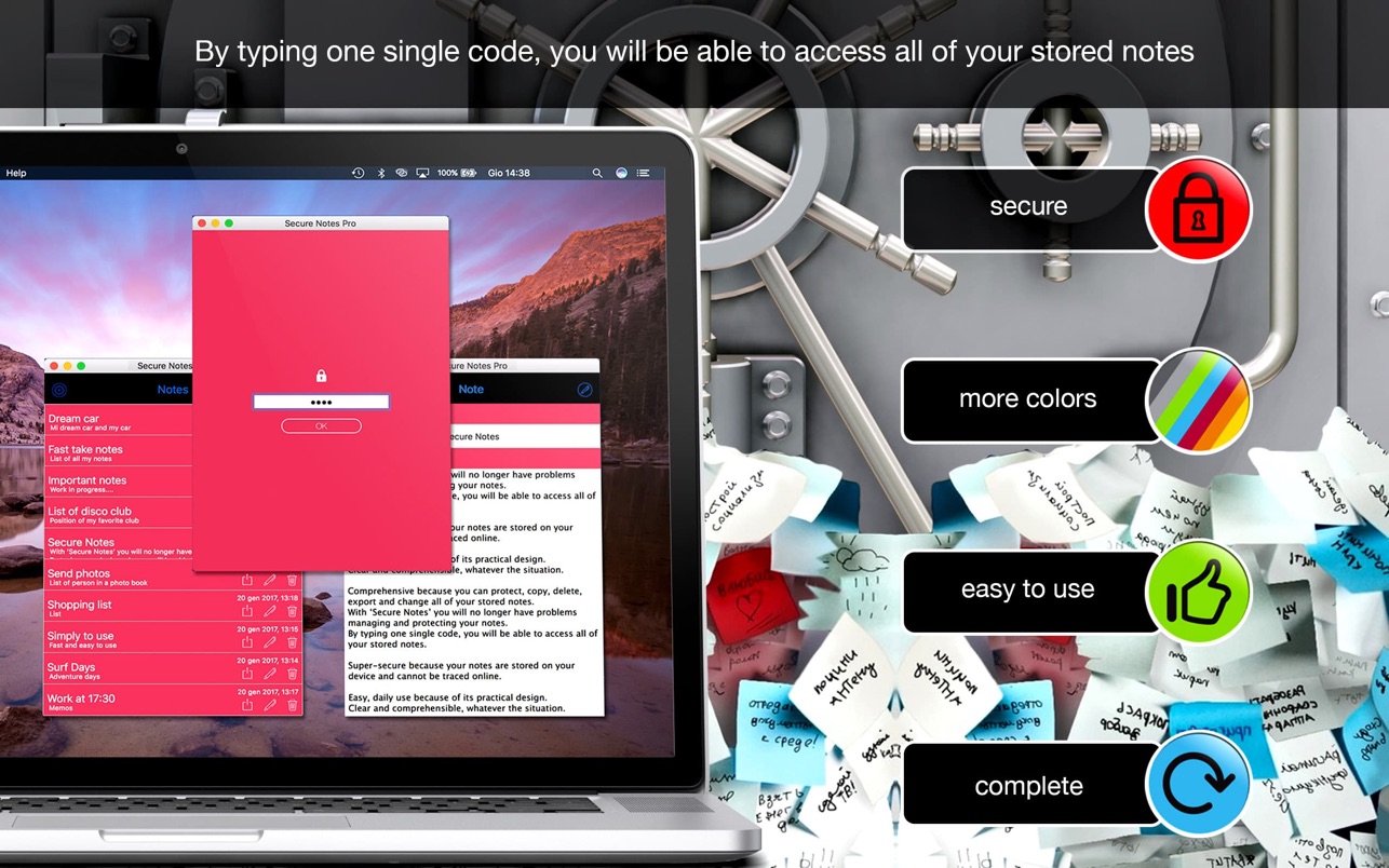 Secure Notes Pro 1.8 Mac 破解版 用密码保护个人笔记