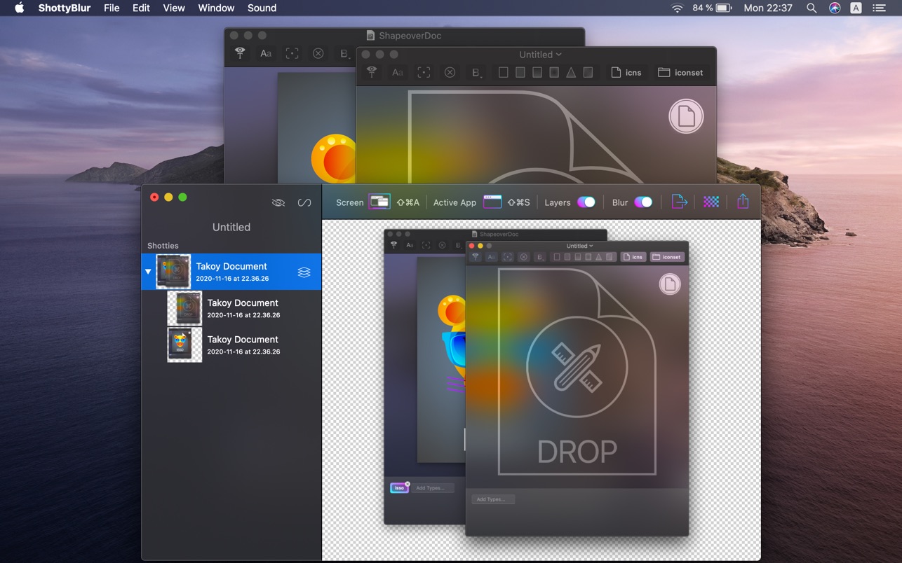 ShottyBlur 1.4 Mac 破解版 优秀的屏幕分层截图工具