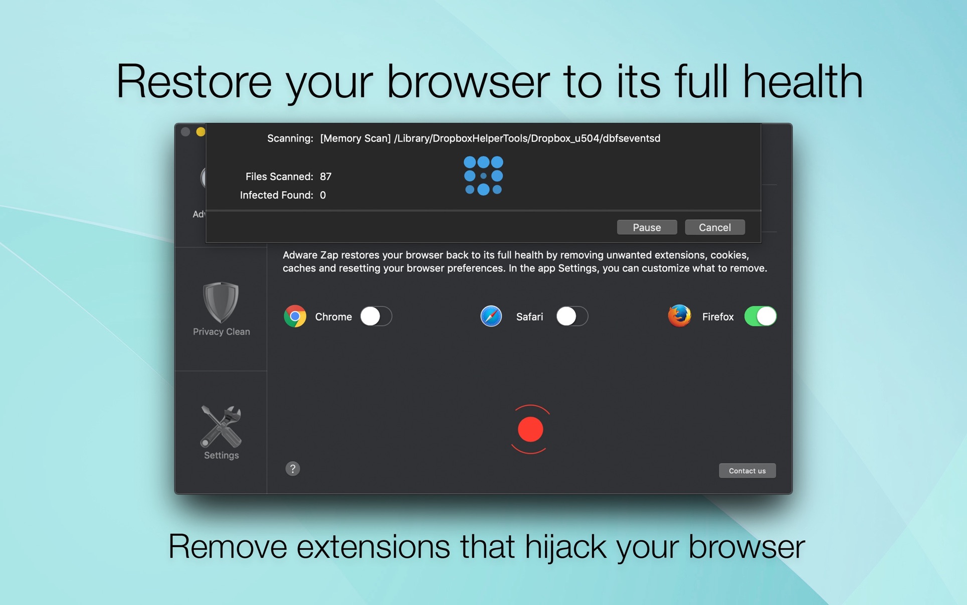 Adware Zap Browser Cleaner 2.8.1.0 Mac 破解版 广告软件清理工具