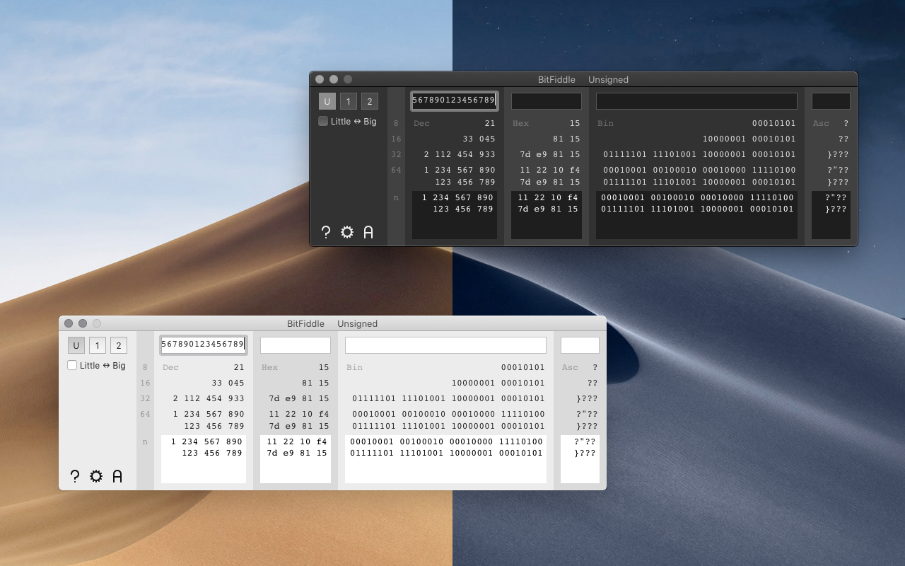 Bit Fiddle Mac 破解版 字符进制转换工具