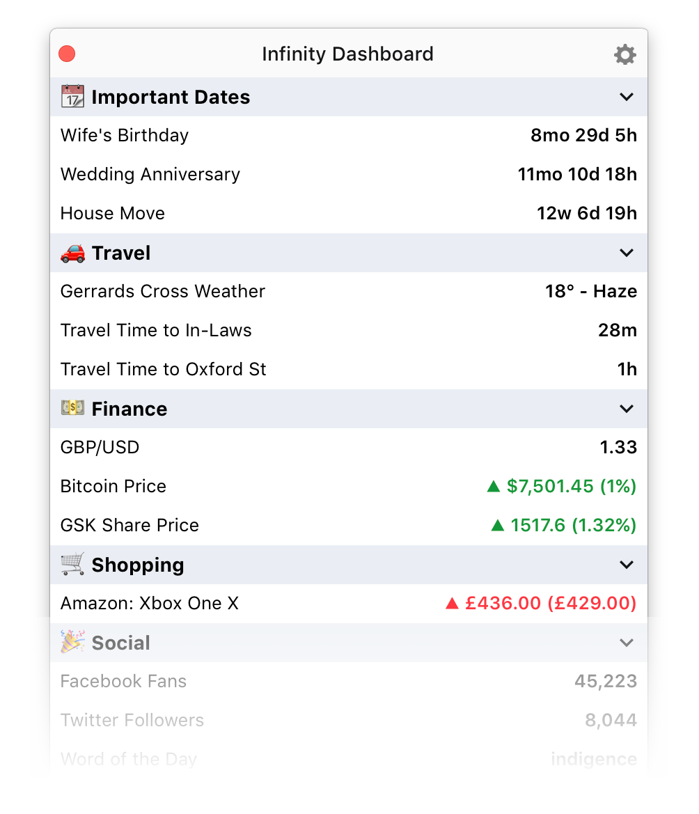 Infinity Dashboard Mac 1.4.9 破解版 - 多功能内置小程序应用