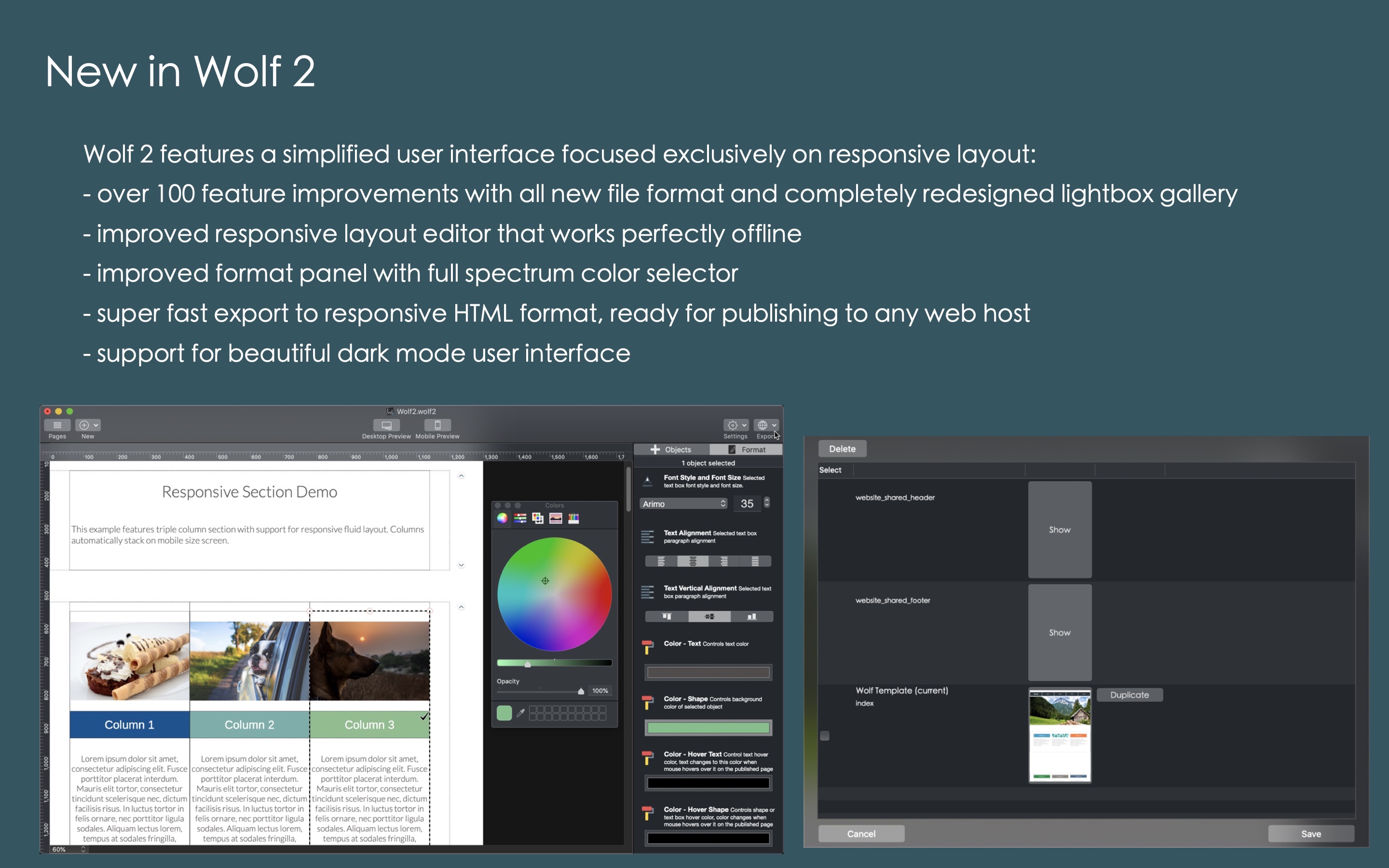 Wolf Website Designer 2.30.1 Mac 破解版 简单快速的响应式网页设计工具