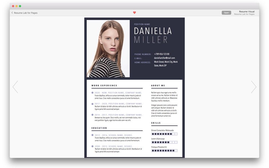 Resume CV Lab for Pages Mac 1.2.1 破解版 - Pages专业简历模版素材