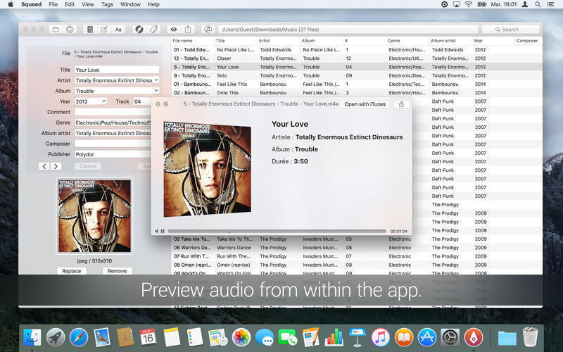 Squeed for Mac 1.13.2 激活版 - 快捷的MP3,FLAC和M4A元数据编辑器