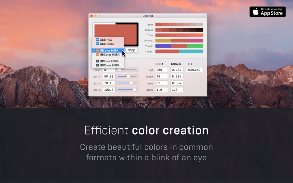 Colored for Mac 1.2.2 破解版 - 调色板工具