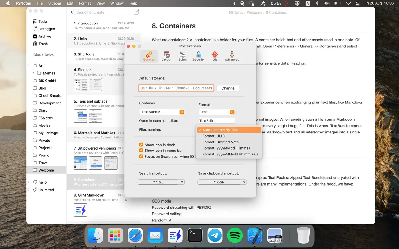 1656958752-d7ef24834cce996.webp FSNotes 6 for mac(现代笔记管理软件)v6.4.1中文版