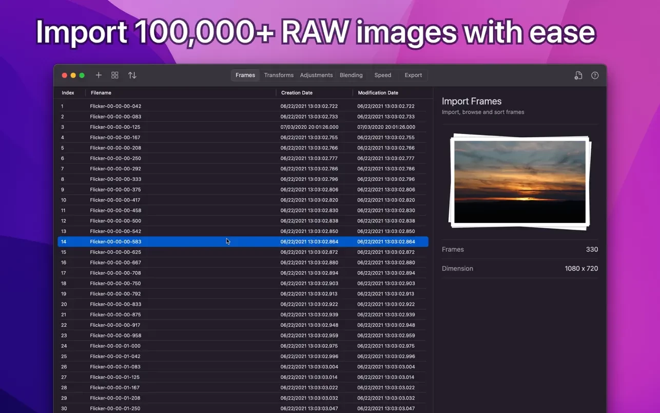 1662028396-ccc7fca05d612c3.webp GlueMotion for Mac(慢动作批量编辑消除闪烁软件)v2.1.2中文版