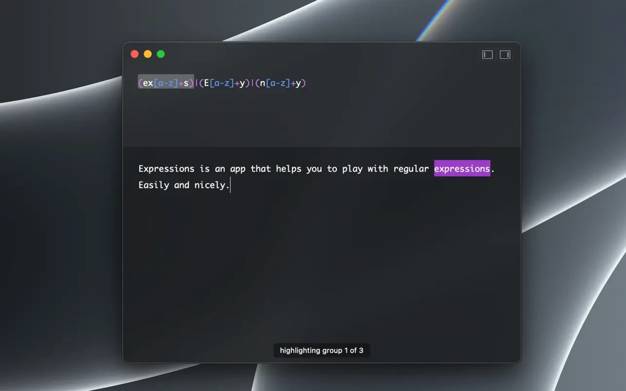 1656945369-7ba7c175d9335fe.webp Expressions for Mac v1.3.5 正则表达式工具