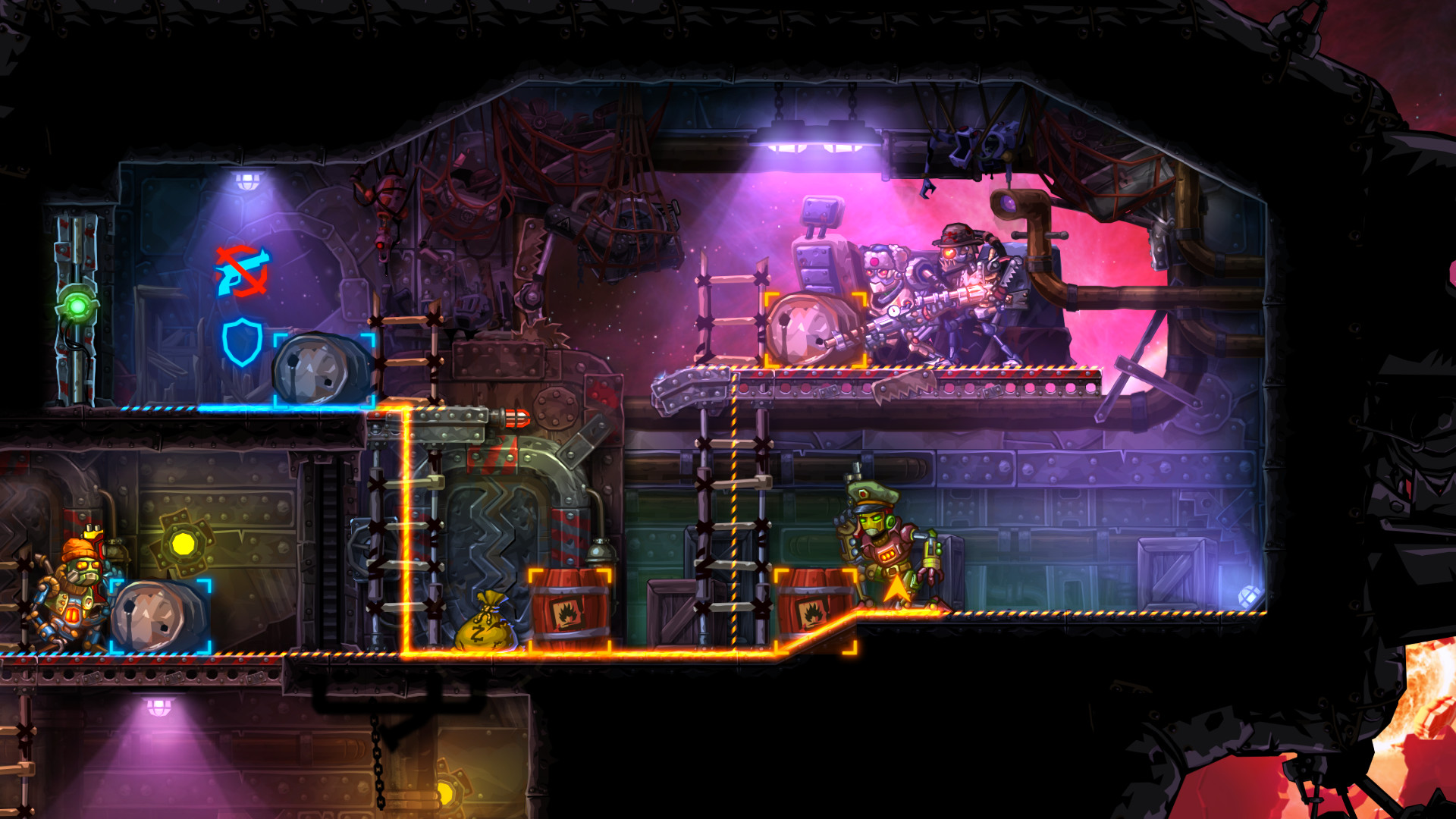 蒸汽世界：劫掠 SteamWorld Heist for Mac v2.1 中文破解版 横版回合制策略射击游戏