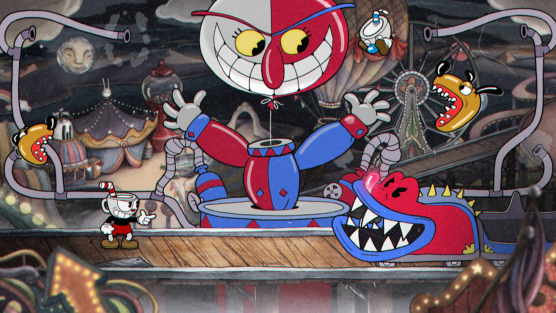 茶杯头 Cuphead 1.3.2 Mac 破解版 经典横版卷轴类射击游戏