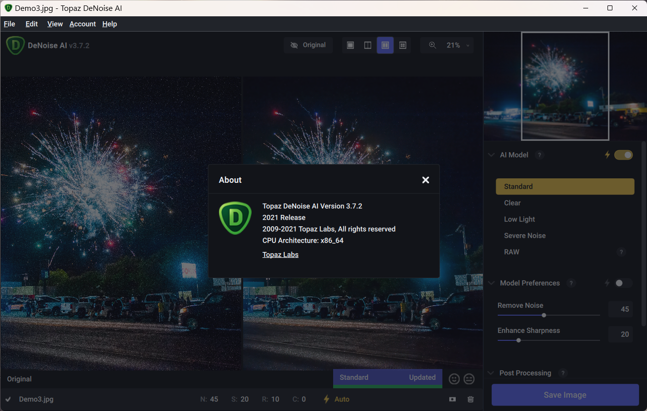 Topaz DeNoise AI(图片降噪软件) v3.7.2 (x64) 英文永久使用下载