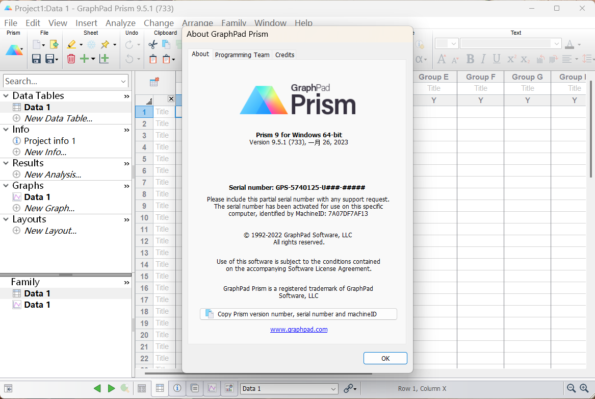 GraphPad Prism 9(统计分析软件) 9.5.1.733 x64英文永久使用下载