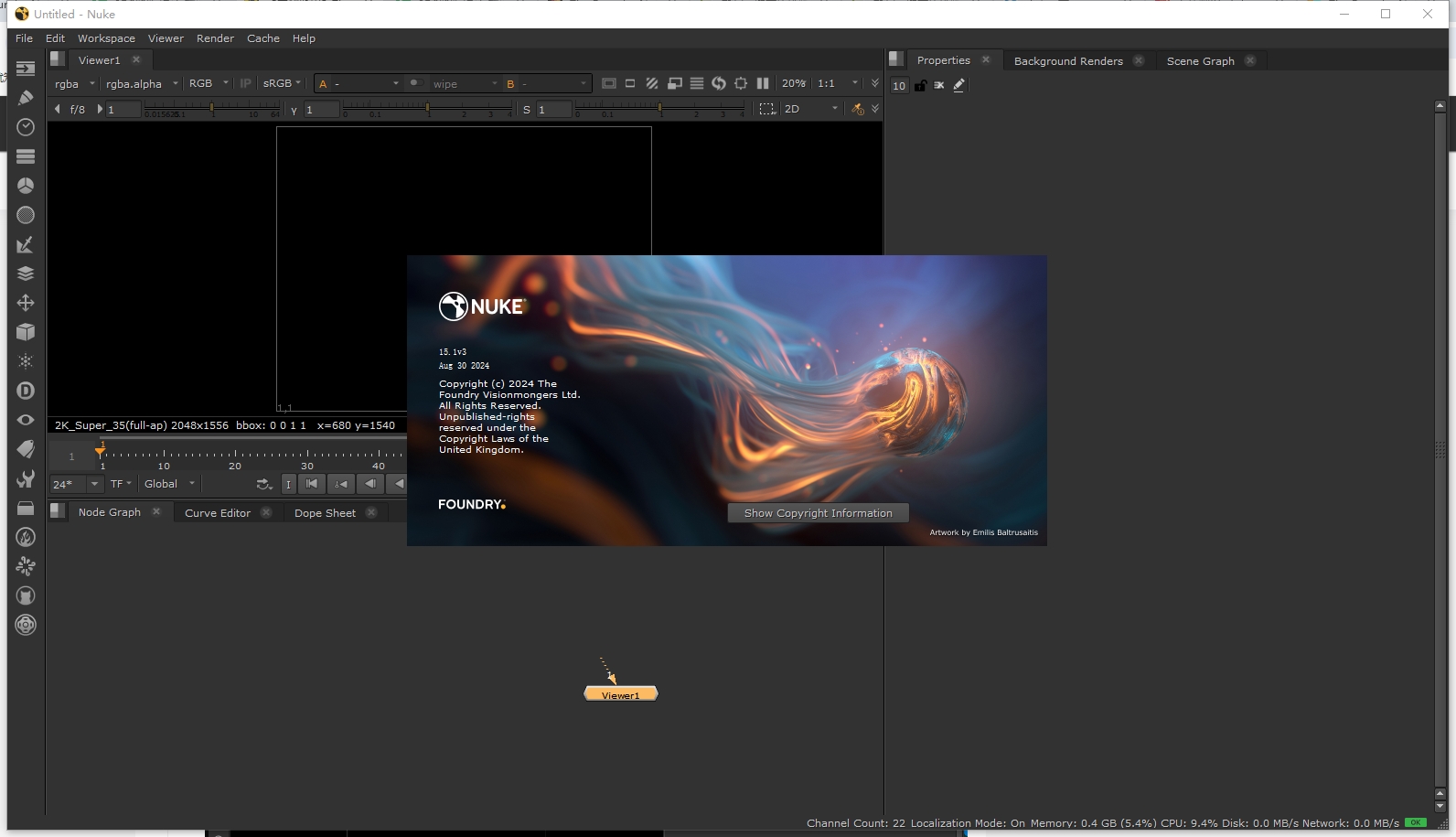 The Foundry Nuke 15.1v3完美激活破解版下载 安装教程-1 The Foundry Nuke 15.1v3完美激活破解版下载 安装教程-1